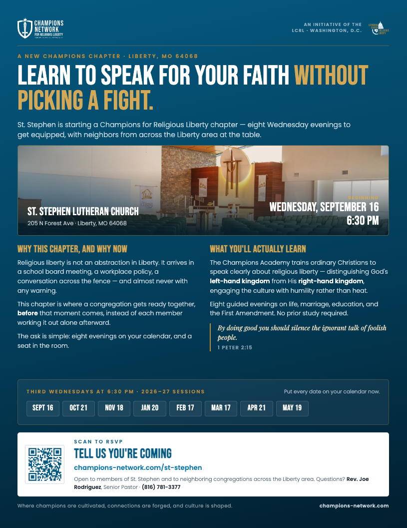 St. Stephen Champions Chapter poster